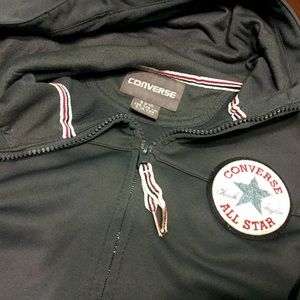 Converse Boys Gray Zippered Hooded Sweater Jacket